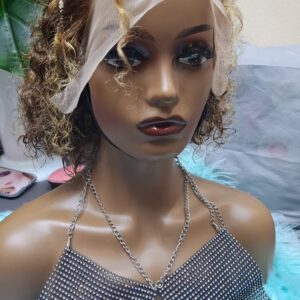 12 inch piano color water curl wig