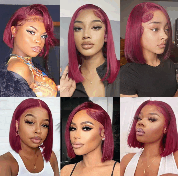 2025-07-19 - 19_24_47 - 13x4 straight 99j burgundy human hair short bob wig lace headpiece - Alibaba